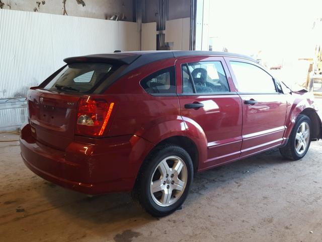 1B3HB48C57D170488 - 2007 DODGE CALIBER SX RED photo 4