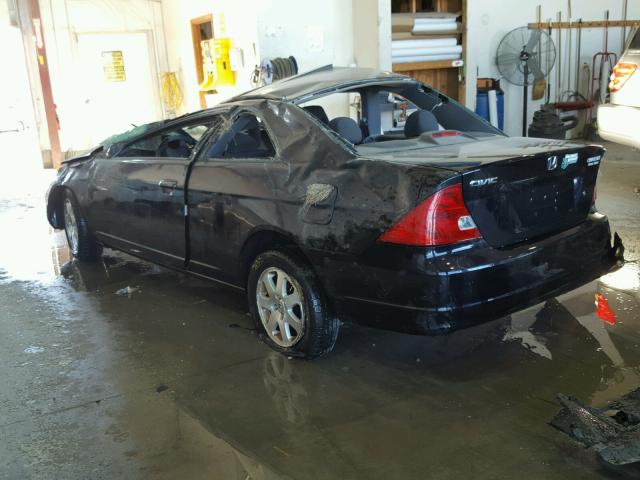 1HGEM22983L046617 - 2003 HONDA CIVIC EX შავი ფოტო 3