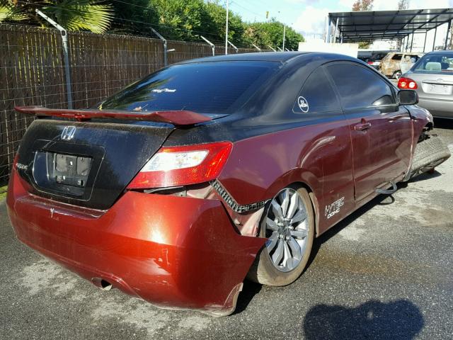 2HGFG21557H705315 - 2007 HONDA CIVIC SI MAROON photo 4