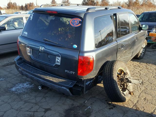 5FNYF18665B009987 - 2005 HONDA PILOT EXL BLUE photo 4