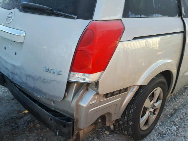 5N1BV28U68N120523 - 2008 NISSAN QUEST S SILVER photo 9