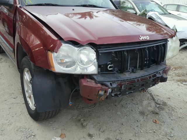 1J8GS48K17C544935 - 2007 JEEP GRAND CHER BURGUNDY photo 9