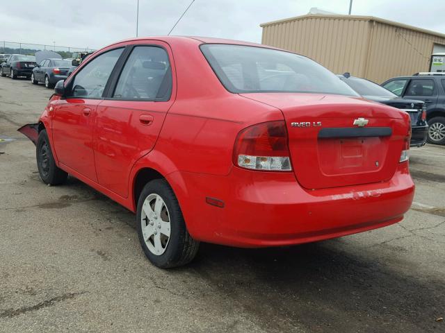 KL1TD56696B617735 - 2006 CHEVROLET AVEO BASE Қызыл фото 3