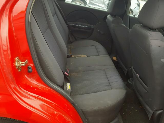 KL1TD56696B617735 - 2006 CHEVROLET AVEO BASE Қызыл фото 6