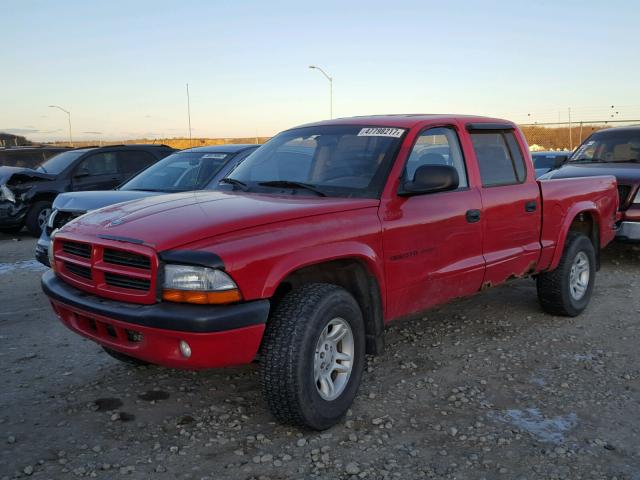 1B7HG38N02S540505 - 2002 DODGE DAKOTA QUA RED photo 2