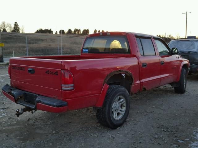 1B7HG38N02S540505 - 2002 DODGE DAKOTA QUA RED photo 4