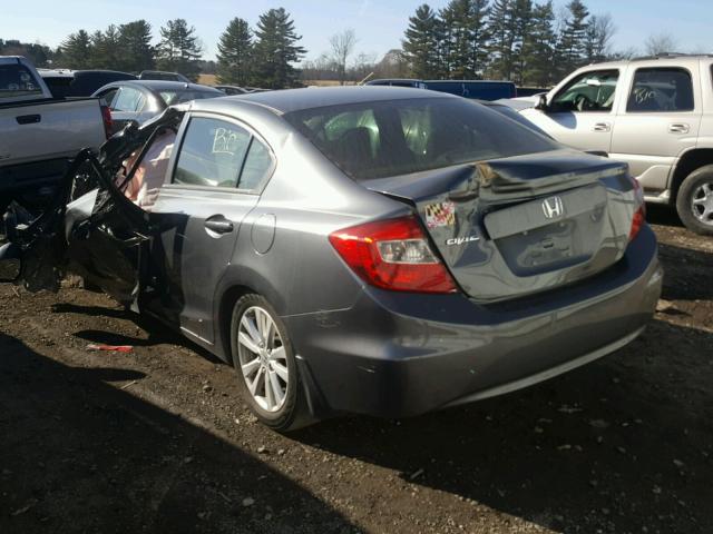 19XFB2F88CE380861 - 2012 HONDA CIVIC EX GRAY photo 3