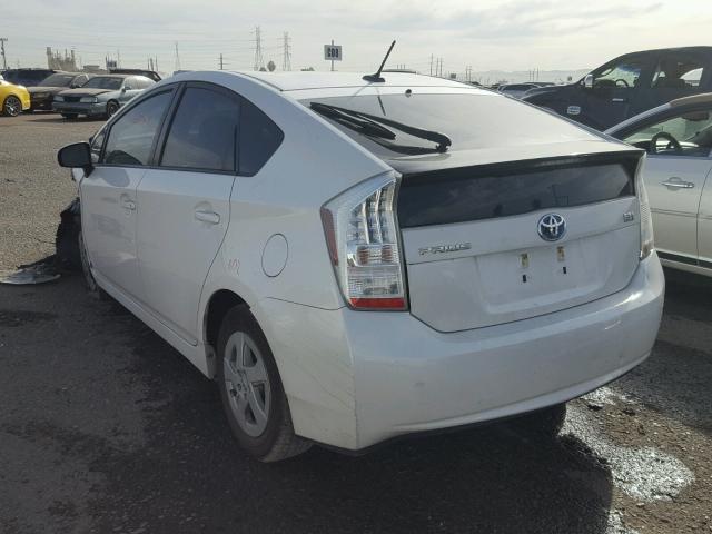 JTDKN3DU8B5291541 - 2011 TOYOTA PRIUS WHITE photo 3