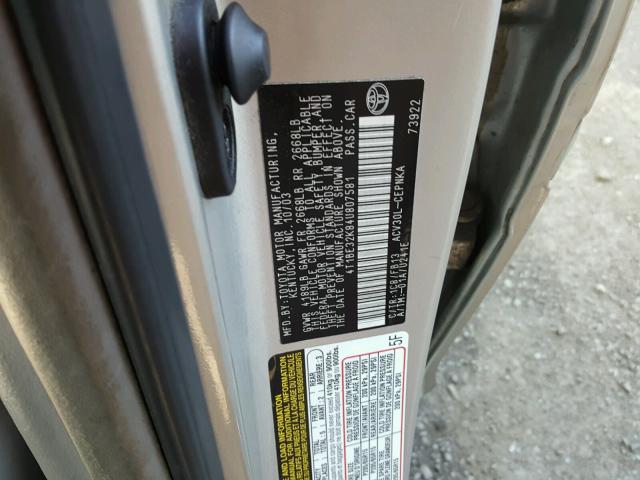 4T1BE32K84U807581 - 2004 TOYOTA CAMRY LE SILVER photo 10