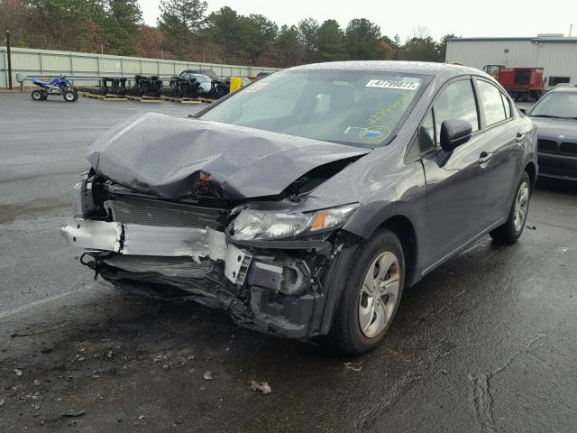 19XFB2F52EE263771 - 2014 HONDA CIVIC LX GRAY photo 2