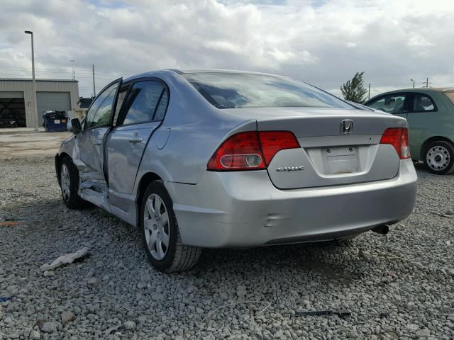 2HGFA16528H350433 - 2008 HONDA CIVIC LX SILVER photo 3