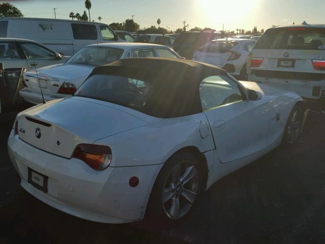 4USBU33517LW60346 - 2007 BMW Z4 3.0 WHITE photo 4