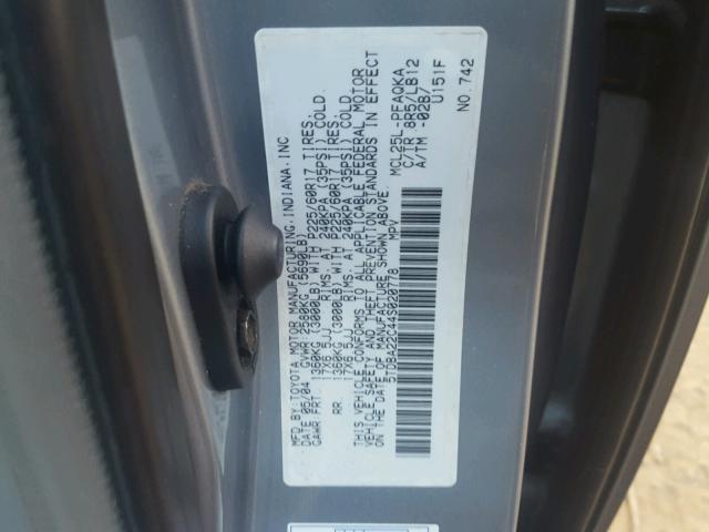 5TDBA22C44S020778 - 2004 TOYOTA SIENNA XLE BLUE photo 10