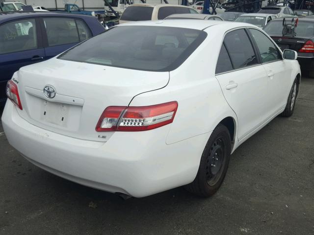 4T4BF3EKXBR130528 - 2011 TOYOTA CAMRY BASE WHITE photo 4