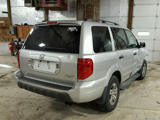 2HKYF18594H596855 - 2004 HONDA PILOT EXL SILVER photo 4