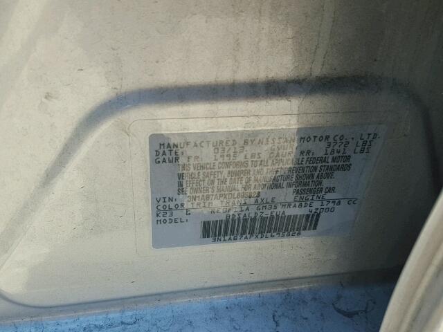 3N1AB7APXDL695828 - 2013 NISSAN SENTRA S GRAY photo 10