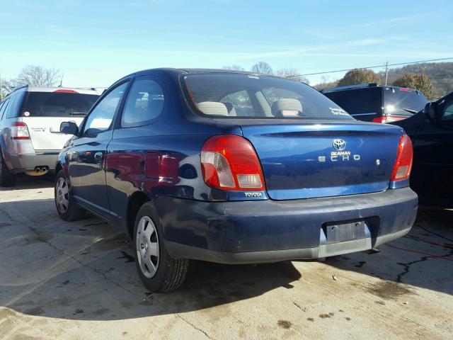 JTDAT123320238629 - 2002 TOYOTA ECHO BLUE photo 3