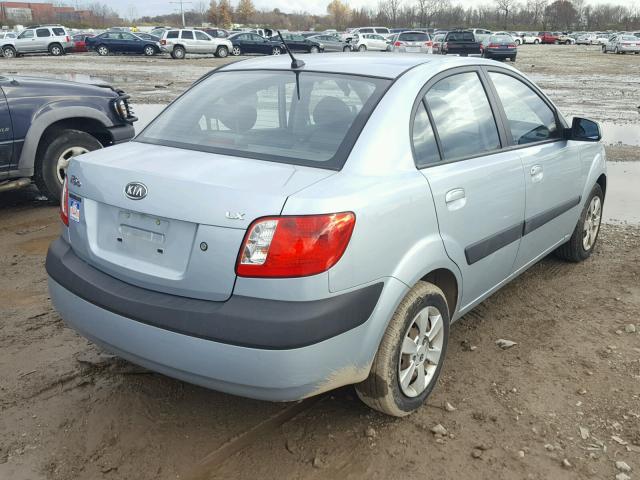 KNADE123776290340 - 2007 KIA RIO BASE BLUE photo 4