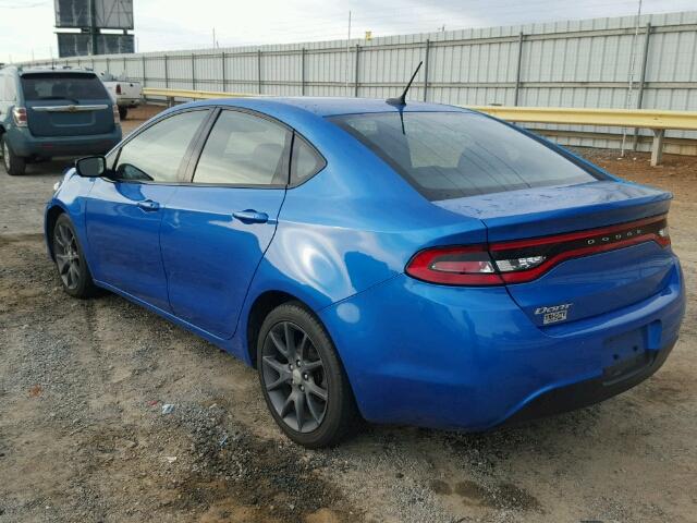 1C3CDFAA7GD555644 - 2016 DODGE DART SE BLUE photo 3