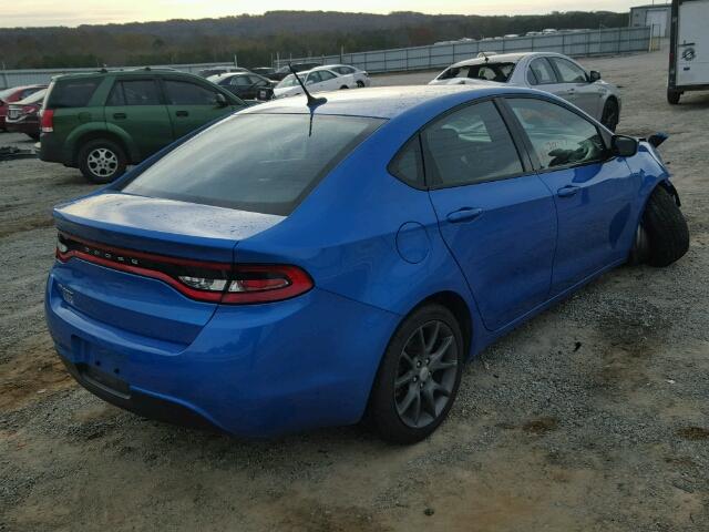 1C3CDFAA7GD555644 - 2016 DODGE DART SE BLUE photo 4