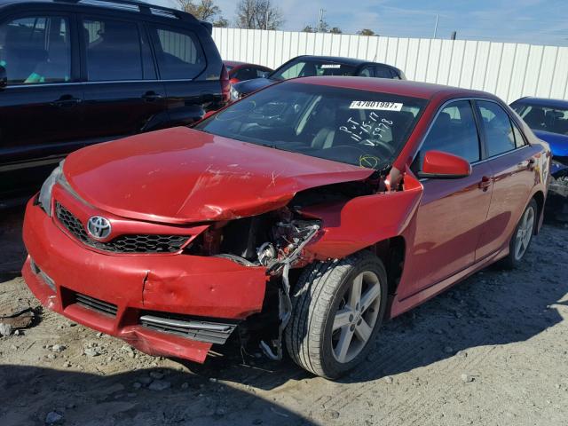 4T1BF1FK3CU615978 - 2012 TOYOTA CAMRY BASE RED photo 2