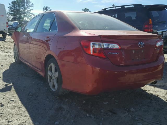 4T1BF1FK3CU615978 - 2012 TOYOTA CAMRY BASE RED photo 3