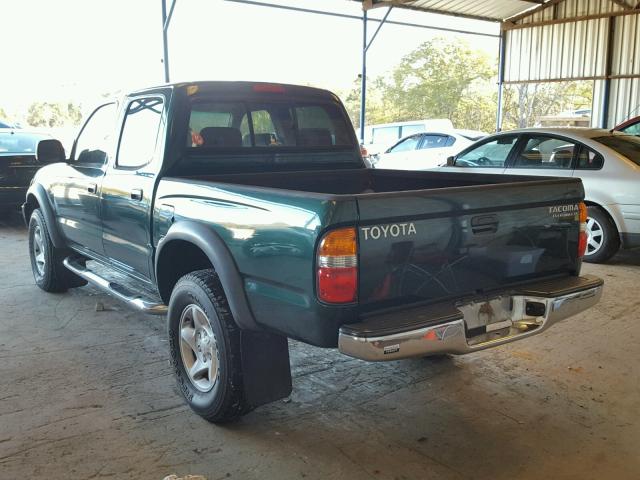 5TEGN92N32Z118267 - 2002 TOYOTA TACOMA DOU GREEN photo 3