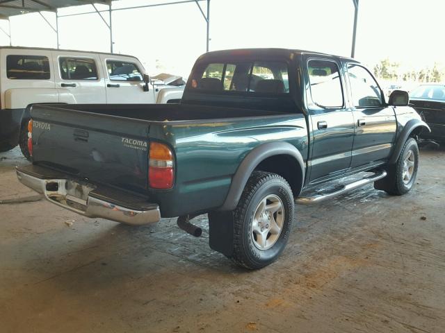 5TEGN92N32Z118267 - 2002 TOYOTA TACOMA DOU GREEN photo 4