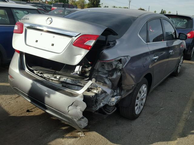 3N1AB7AP9FY299640 - 2015 NISSAN SENTRA S GRAY photo 4