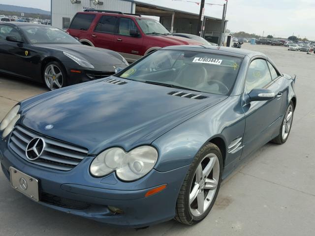 WDBSK75FX5F087028 - 2005 MERCEDES-BENZ SL 500 BLUE photo 2