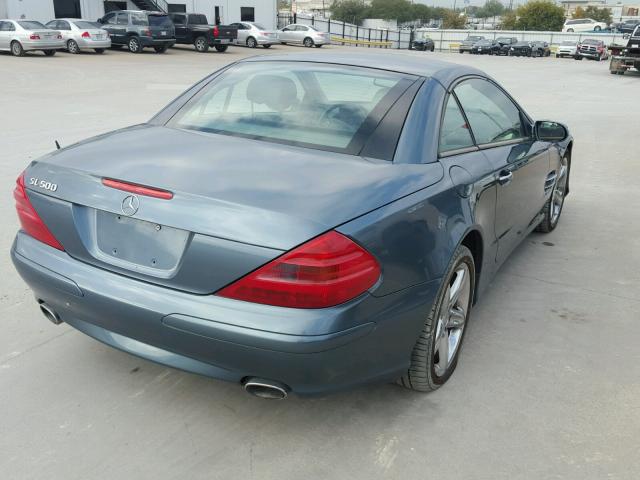 WDBSK75FX5F087028 - 2005 MERCEDES-BENZ SL 500 BLUE photo 4