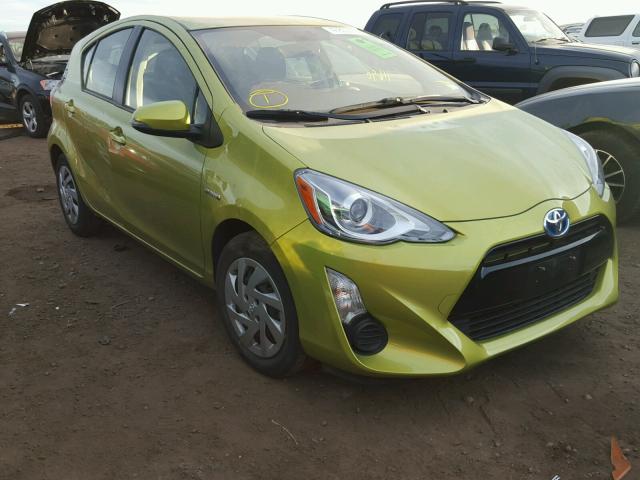 JTDKDTB38F1112599 - 2015 TOYOTA PRIUS C GREEN photo 1