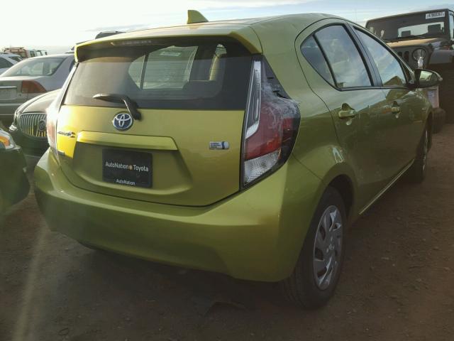 JTDKDTB38F1112599 - 2015 TOYOTA PRIUS C GREEN photo 4