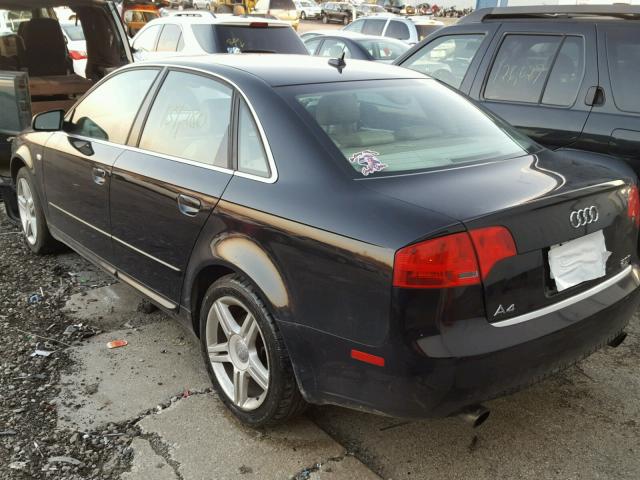 WAUDF78E18A056508 - 2008 AUDI A4 2.0T QU BLACK photo 3