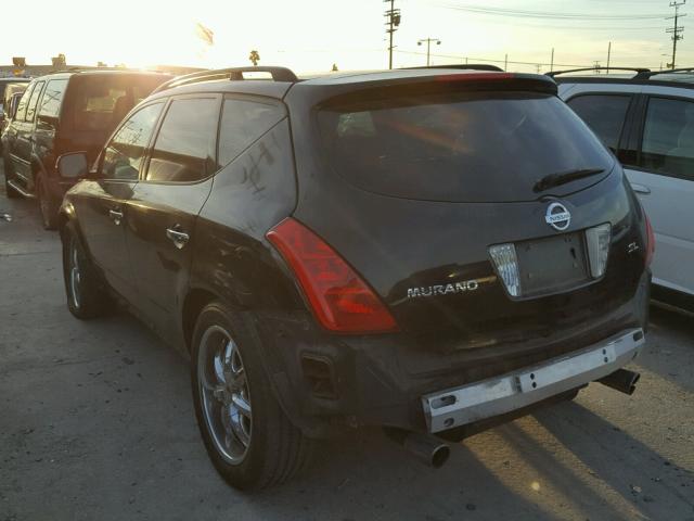 JN8AZ08T95W303151 - 2005 NISSAN MURANO SL BLACK photo 3