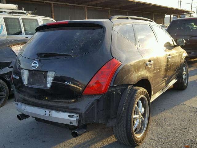 JN8AZ08T95W303151 - 2005 NISSAN MURANO SL BLACK photo 4