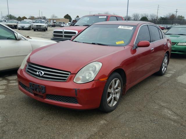 JNKCV51F26M604485 - 2006 INFINITI G35 MAROON photo 2