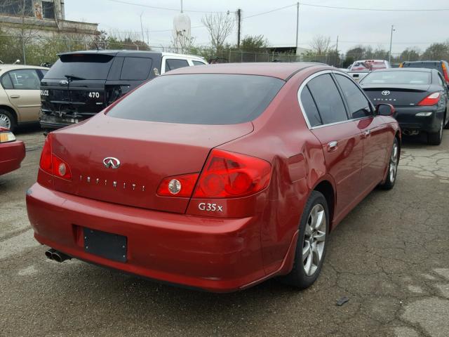 JNKCV51F26M604485 - 2006 INFINITI G35 MAROON photo 4