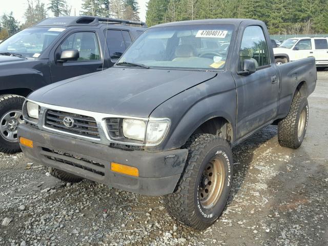 4TAPM62N8TZ191970 - 1996 TOYOTA TACOMA BLACK photo 2