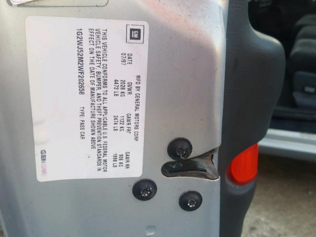 1G2WJ52M2WF202658 - 1998 PONTIAC GRAND PRIX 银色 照片 10