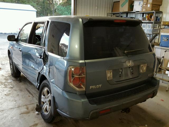 2HKYF18156H536653 - 2006 HONDA PILOT LX BLUE photo 3