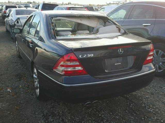 WDBRF52H87A926834 - 2007 MERCEDES-BENZ C 230 BLUE photo 3