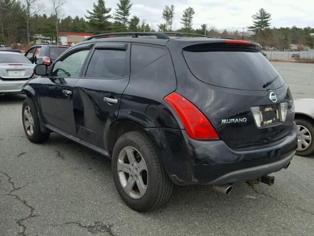 JN8AZ08W54W322174 - 2004 NISSAN MURANO SL BLACK photo 3