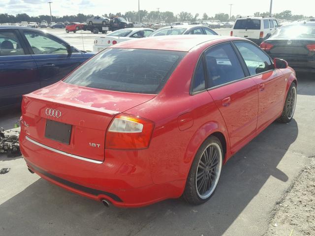 WAUJC68E44A246951 - 2004 AUDI A4 1.8T RED photo 4