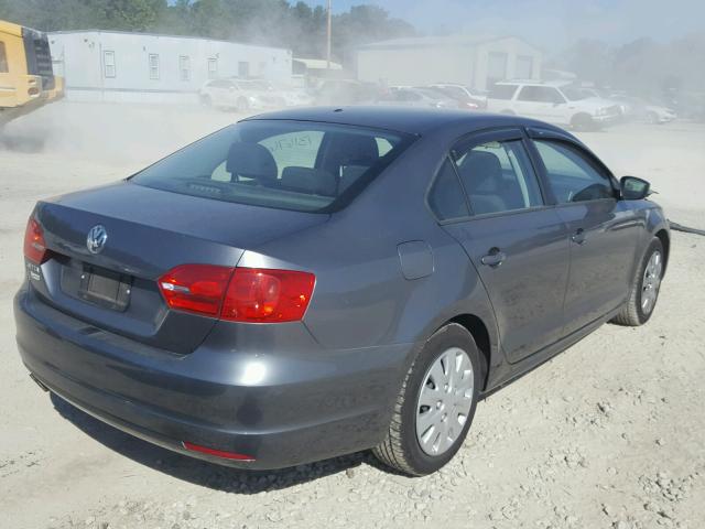 3VW2K7AJXCM350074 - 2012 VOLKSWAGEN JETTA BASE GRAY photo 4