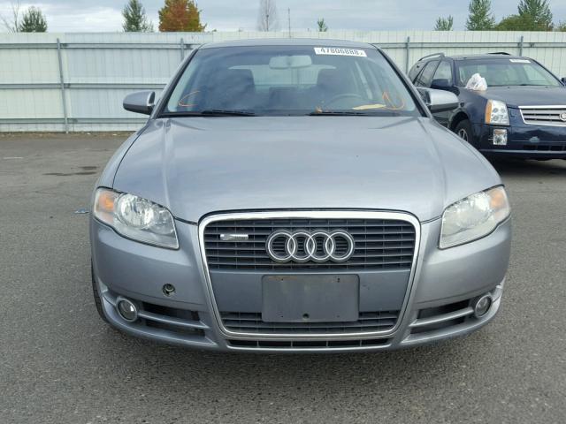 WAUAF78E27A086487 - 2007 AUDI A4 2 GRAY photo 9