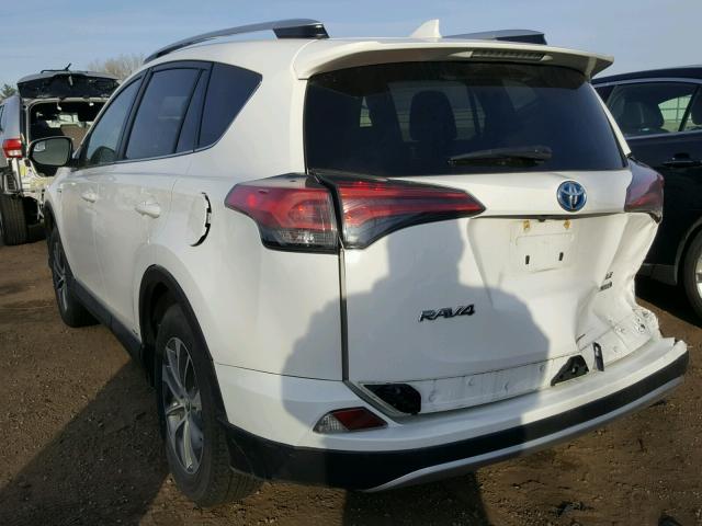 JTMRJREV6GD043340 - 2016 TOYOTA RAV4 HV XL WHITE photo 3