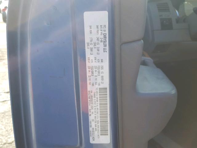 1A8HX58228F135841 - 2008 CHRYSLER ASPEN LIMI BLUE photo 10