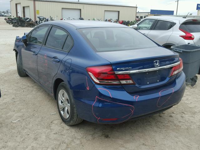 2HGFB2F58DH559088 - 2013 HONDA CIVIC LX BLUE photo 3