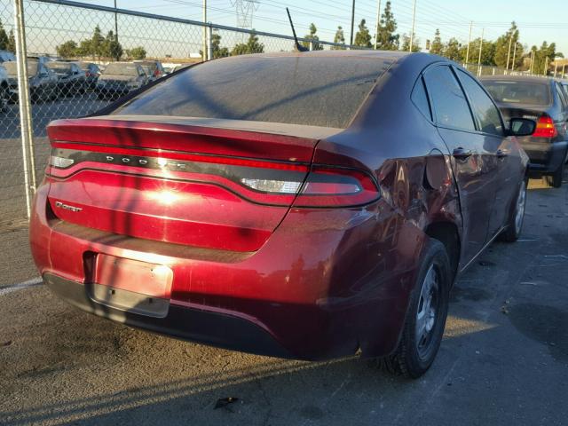 1C3CDFAAXFD253392 - 2015 DODGE DART SE BURGUNDY photo 4